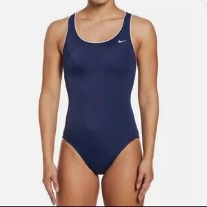 Nike Women's Navy Blue Fastback One Piece Swimsuit Size 14
